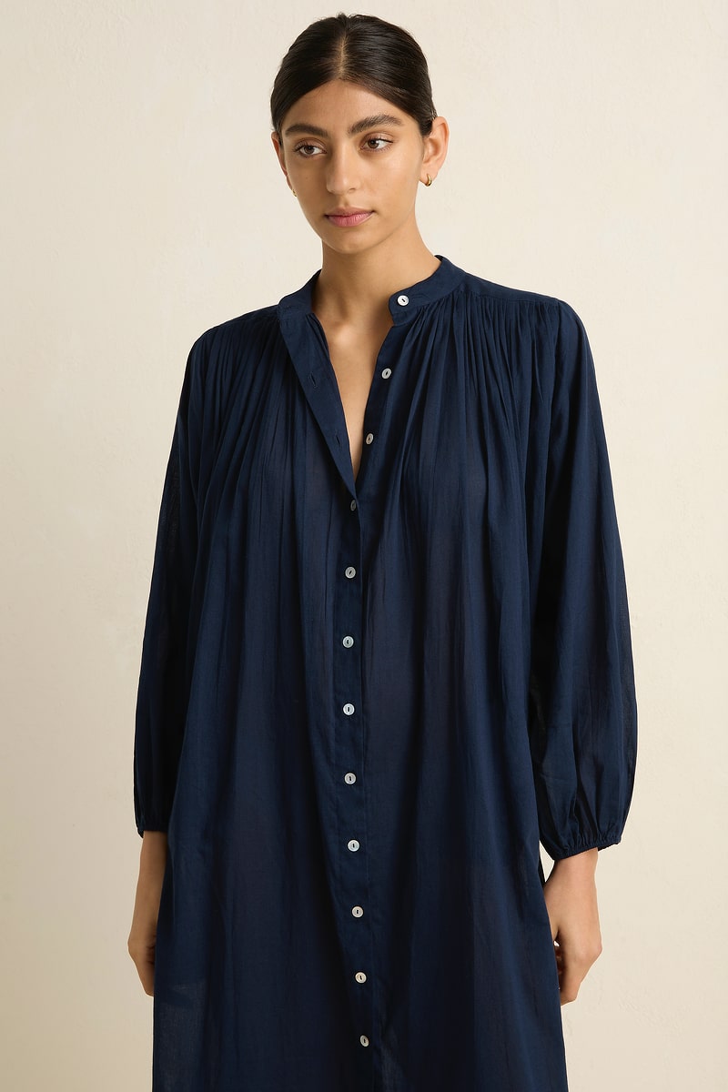 Paradise Shirt Dress - Navy - Villu