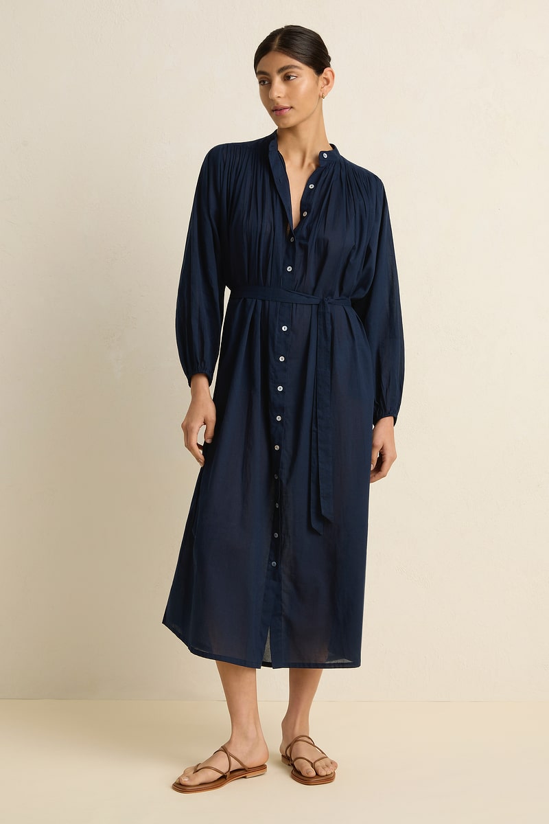 Paradise Shirt Dress - Navy - Villu