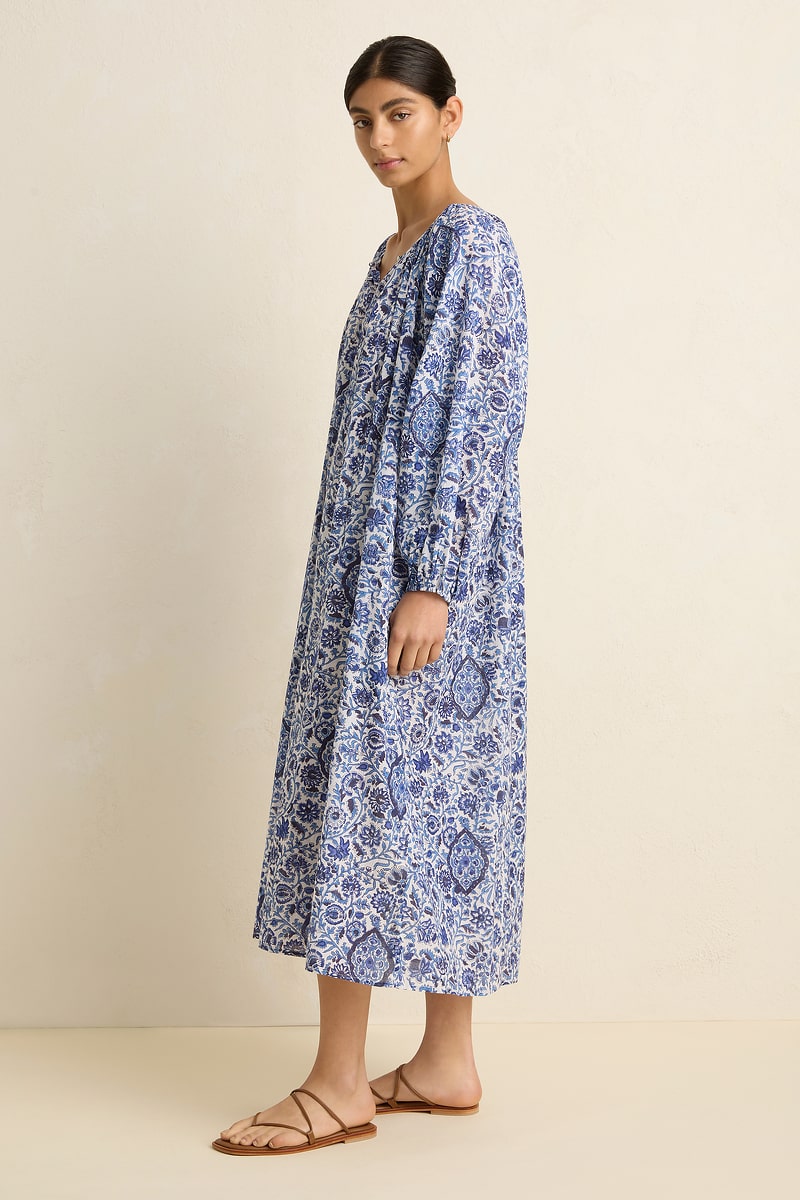 Bower Maxi Dress - Blue Floral - Villu